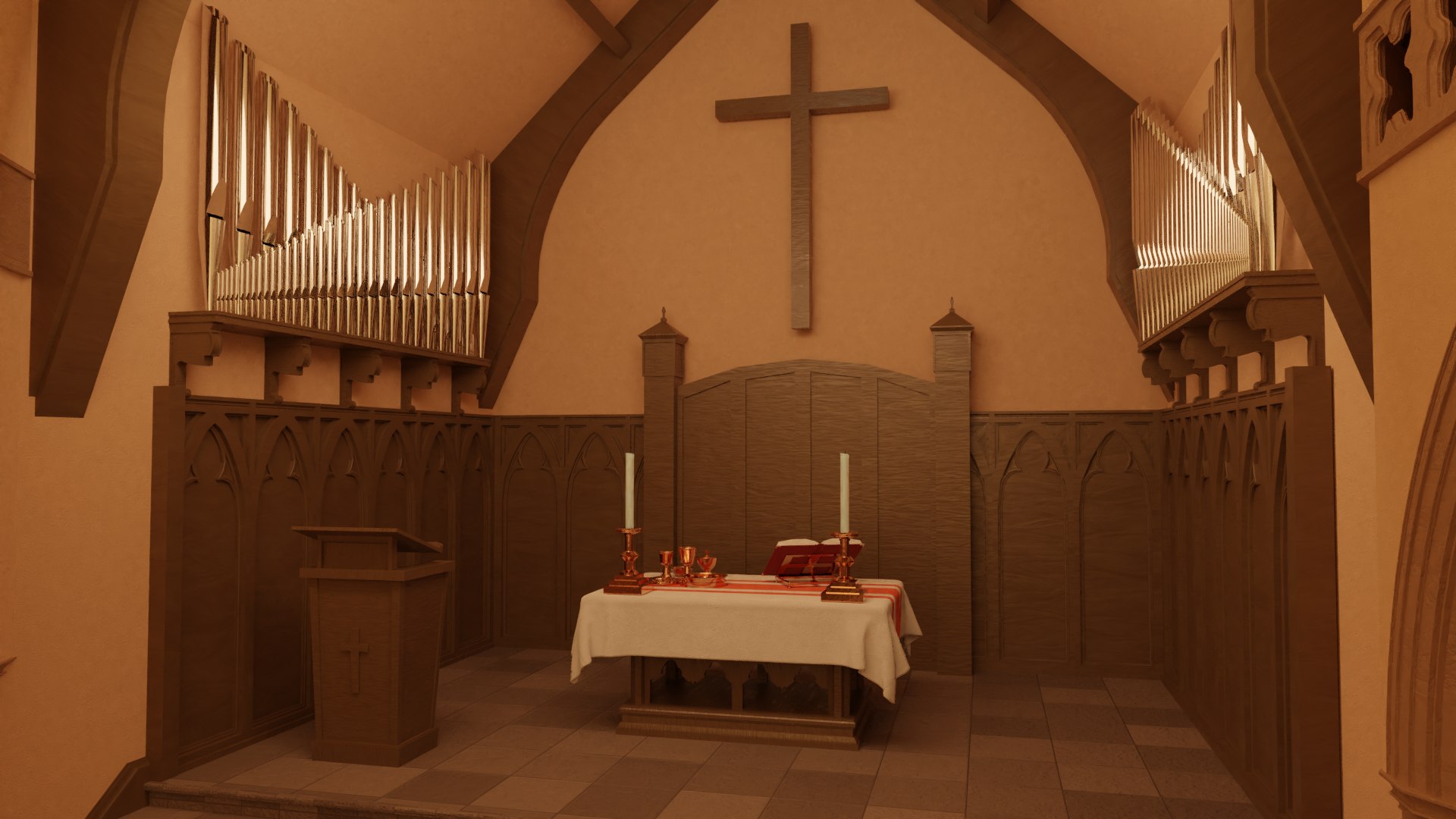 Church Interior Model - TurboSquid 1901082