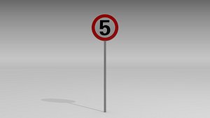 5 speed limit sign 3d model