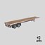 3D model Flatbed Semi-Truck Trailer