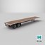 3D model Flatbed Semi-Truck Trailer