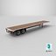 3D model Flatbed Semi-Truck Trailer