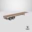 3D model Flatbed Semi-Truck Trailer