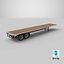3D model Flatbed Semi-Truck Trailer