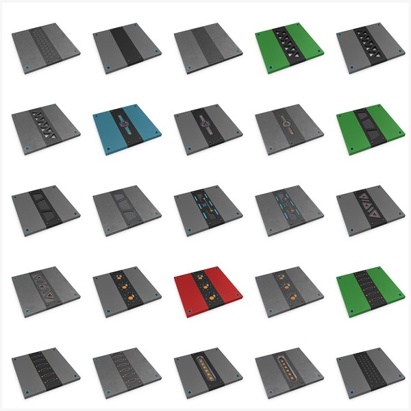 3D model Sci-Fi Tiles Panels PBR
