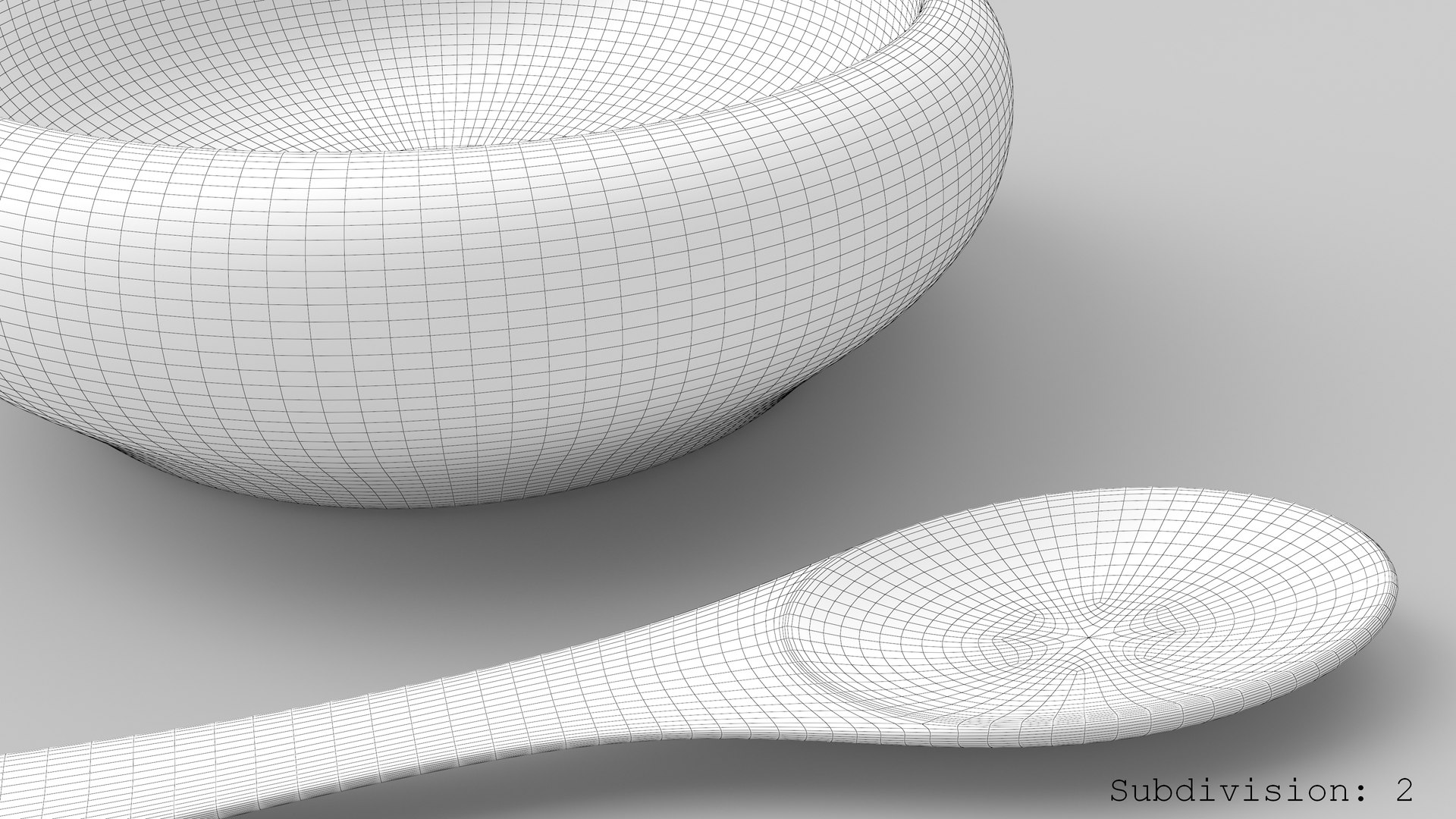 Wooden spoon bowl utensils 3D model TurboSquid 1479302