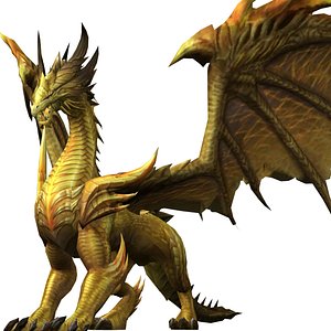 Golden Dragon Rig - Low poly model