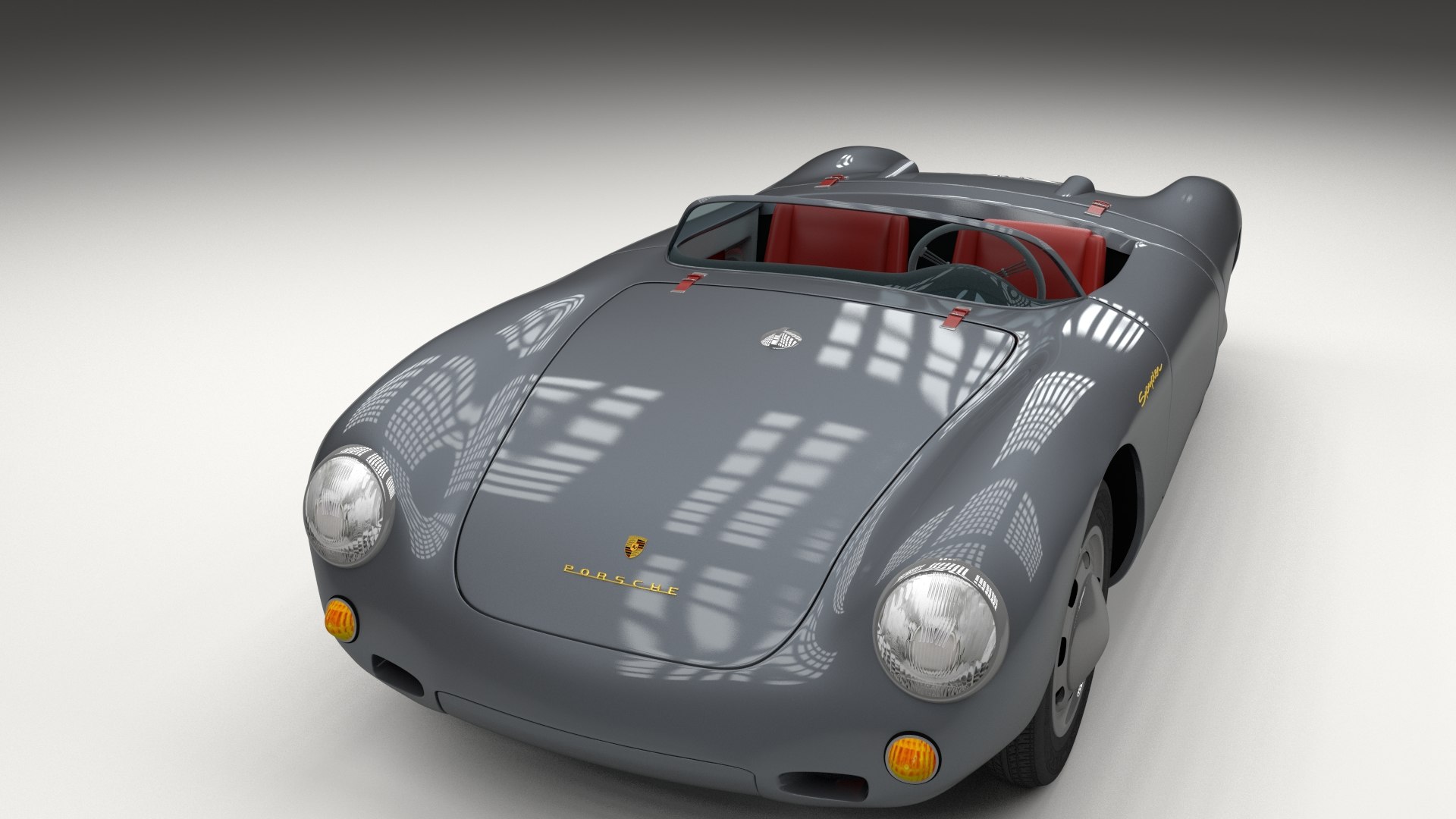 ポルシェ550スパイダーグレー3Dモデル