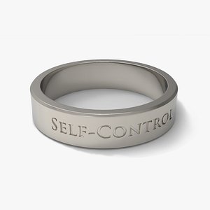 Self-Control Ring Platinum 3D model