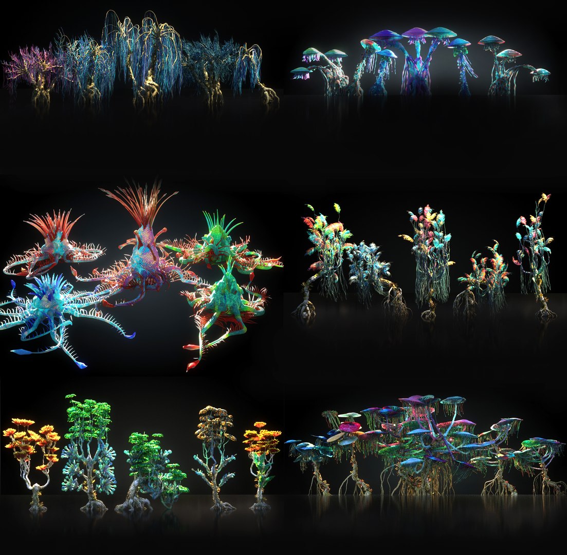 3D Model Alien Plants Set 008 - TurboSquid 2131408
