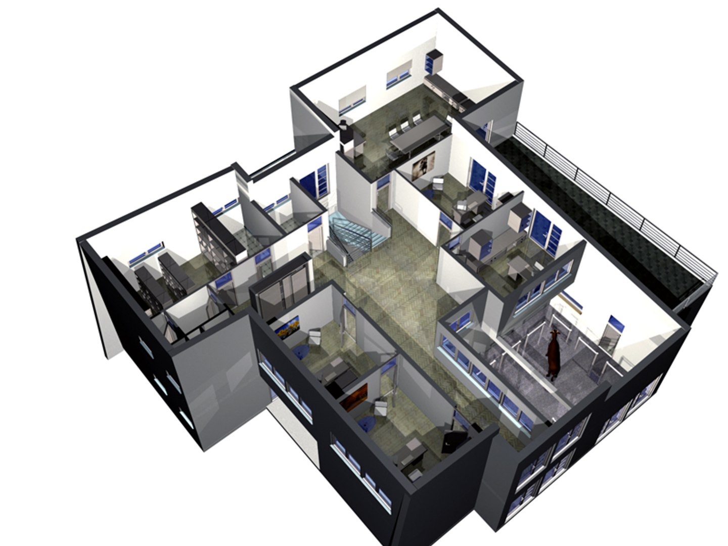 3ds Max Breeding Complex Modern Building