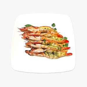 3D Grilled Jumbo Tiger PrawnsWith Macadamia Pesto