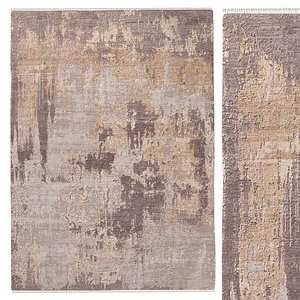 Emaan Wool Silk Rug Gray model