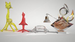 3ds max sculptures animals glass