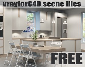 VrayforC4D Scene files - JIREH3D FREE KITCHEN