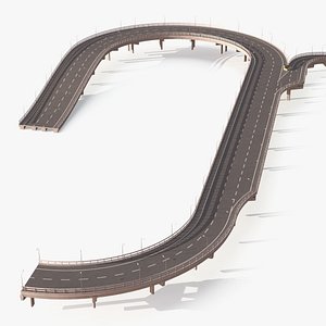 Connectable Highway Road Elements Entrance Curved