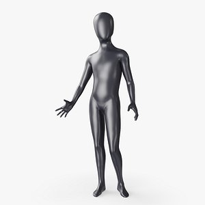 Mannequin Child Black Rigged for Maya