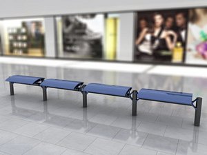 3d modern bench -
