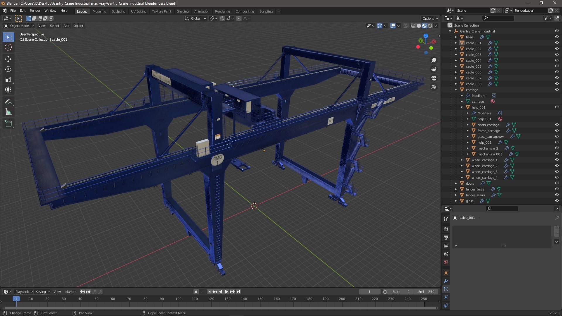 3D Gantry Crane Industrial - TurboSquid 2291248