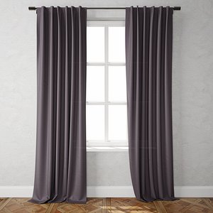 3D model cotton canvas curtains