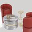 Modern Luxury Armchair and Marble Coffee Table Set 3D Model 3D model