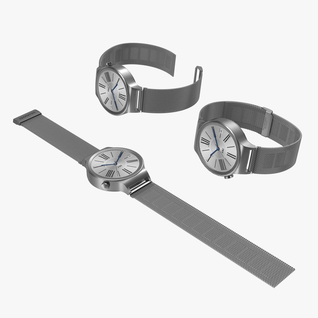Huawei Watch Metal Band 3D Models Set 3D model preview