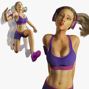 Fitness Model Rigged and Animated