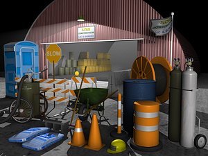 cone construction traffic c4d