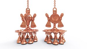 shanku chakra Hanging oil lamp 3D