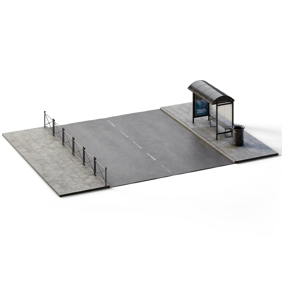 3D Street Set 10m X 14m - TurboSquid 2419397
