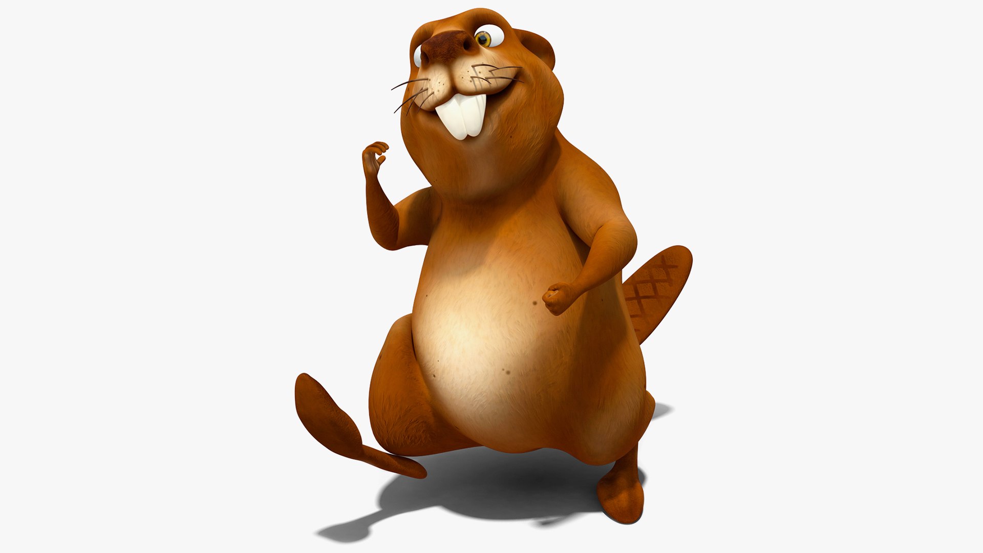 Cartoon Beaver Walking Pose 3D model preview