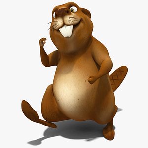 3D model Cartoon Beaver Walking Pose