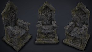 celtic stone throne - 3D
