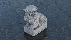 3D model Chinese stone lion