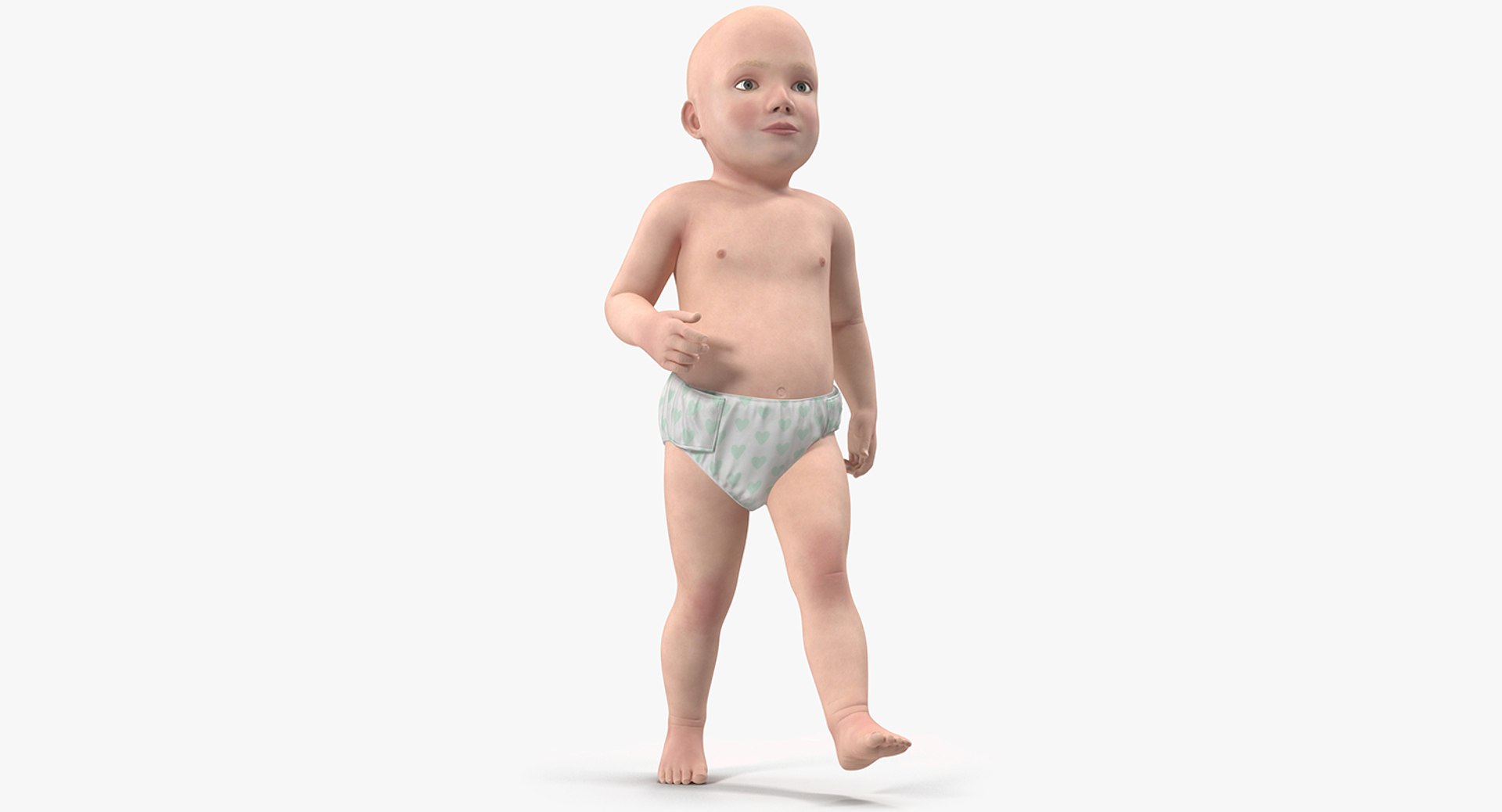 Baby Boy Walking Pose 3D Model 3D model preview