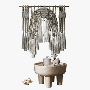 Decorative set with Wall Hanging Macrame 5 3D model