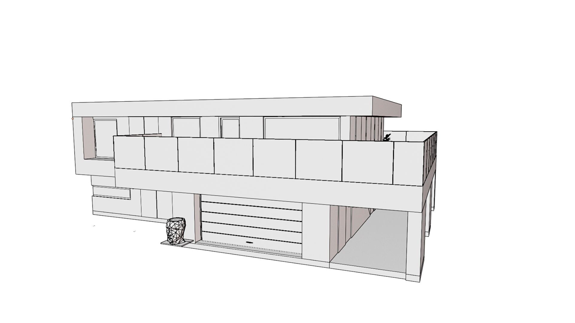 3D Modern Single - Family House With Flat Roof Model - TurboSquid 2225980