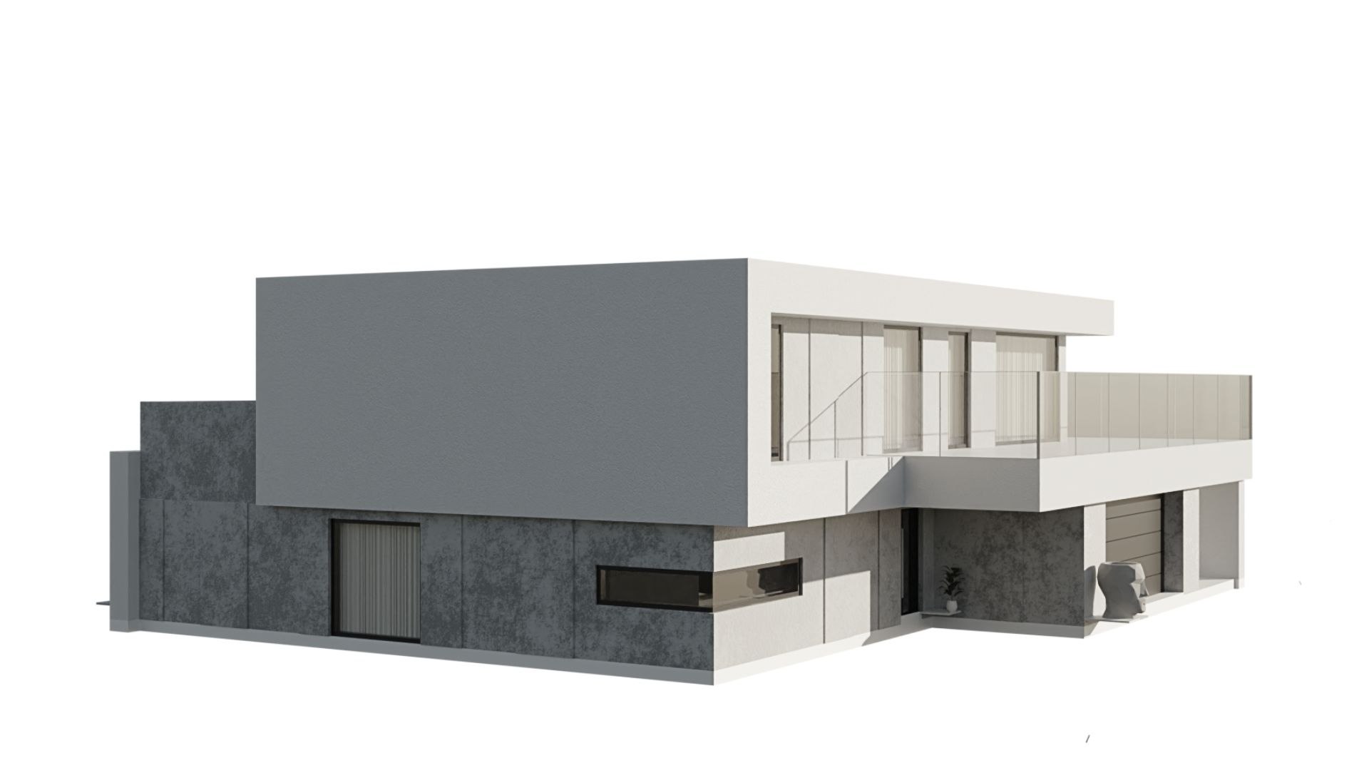 3D Modern Single - Family House With Flat Roof Model - TurboSquid 2225980