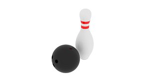 3D Bowling Ball And Pin model
