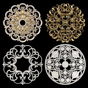 3D model Decorative Wall Rosettes 09