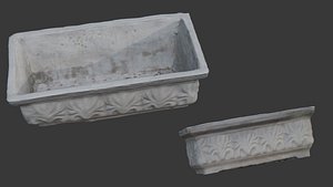 3D Ornate Concrete Planter Scan model