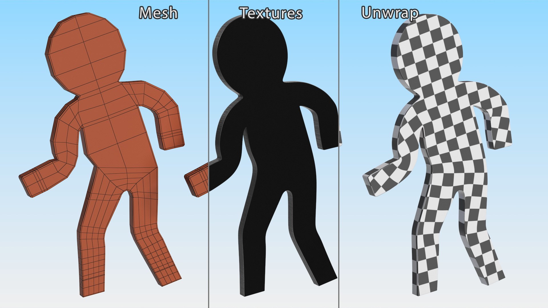 Plastic Stickman Walk Pose Black 3D Model - TurboSquid 2112239