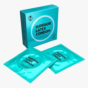 3D Condom small box with packages 04
