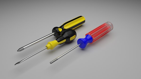 3D 3 Piece Screwdriver Set model