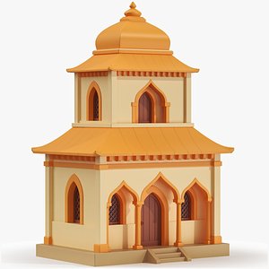 Indian Cartoonish House Low Poly 3D Model