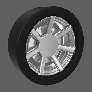 3D Simple Chrome Wheel