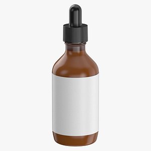 3D Amber Bottle Containers Part 02 Type 07 Basic Poses Blank and Generic