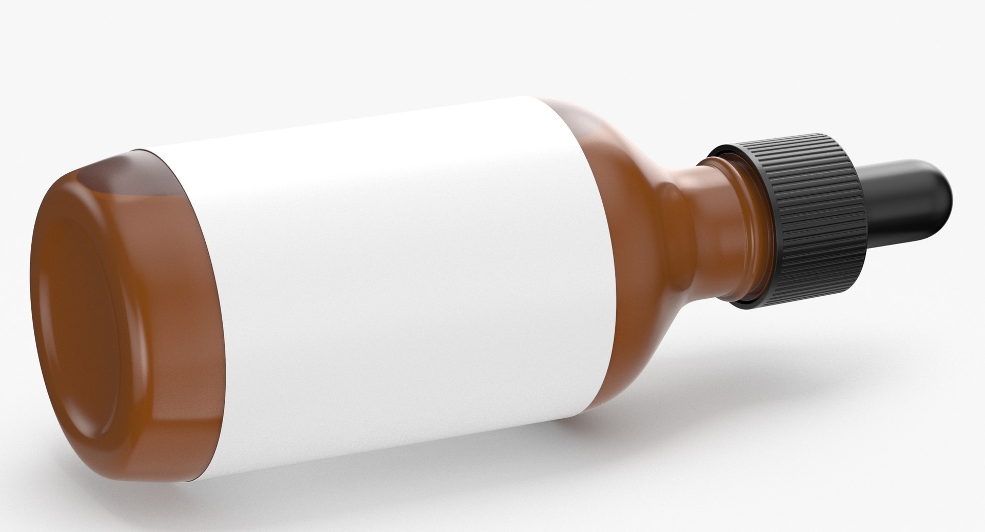 3D Amber Bottle Containers Part 02 Type 07 Basic Poses Blank And ...