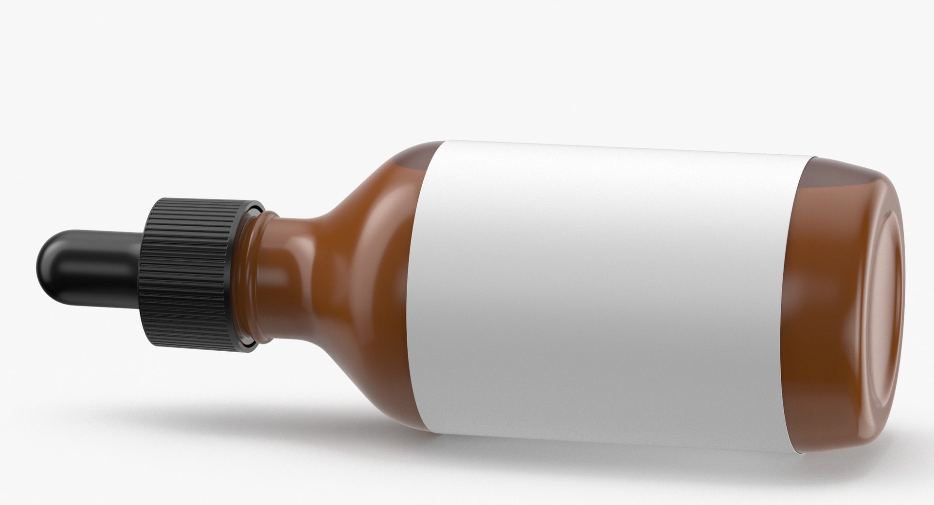 3D Amber Bottle Containers Part 02 Type 07 Basic Poses Blank And ...