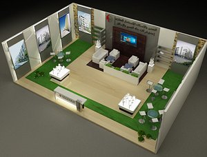 3D model stand exhibition booth