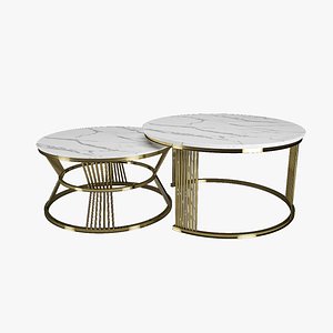 Center table modern baack and white 3D model